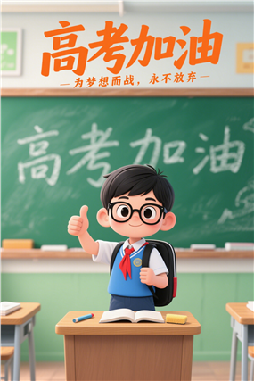 高考加油主题卡通插画图片